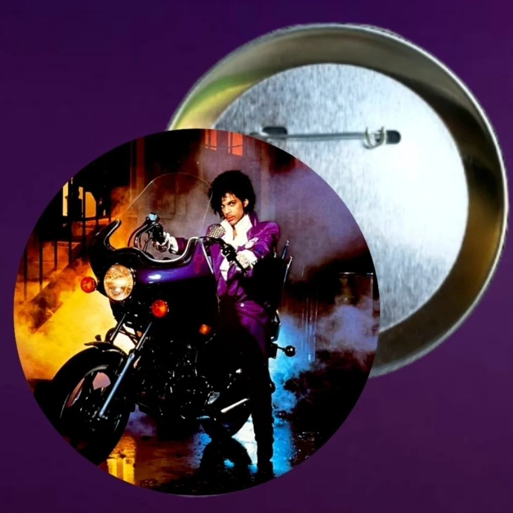 Prince Photo Button Pin Set Purple Rain Album
